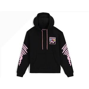 Pit Viper Hoodie Mens XL Black Pink Graphic Glitch Logo Pullover Sweatshirt
